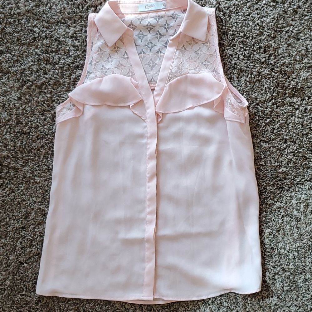 Pinky peach flowy lacy top